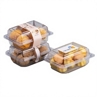 Grande boîte rectangulaire transparente en PET pour pâtisserie feuilletée, style Bao Shifu, idéale pour l'emballage de gâteaux mousse, de porc confit et de petits choux