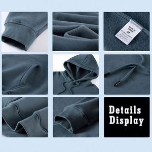 Pull à capuche personnalisé 100% coton pour hommes Design patchwork surdimensionné avec col à capuche pour l'hiver - Product Image 4