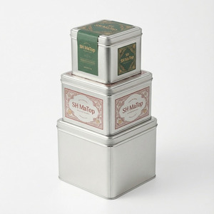 Boîtes en métal carrées sur mesure pour boîte cadeau de biscuits - Product Image 4