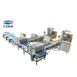 Good Quality Skywin Wafer Automatic Packing Line Flow Packing Machine for Wafer Auto Feeding and Packing Line for Wafer