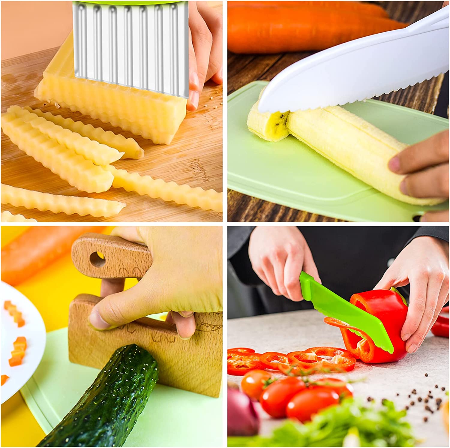 Lot De 10 Couteaux De Cuisine En Bois Pour Enfants, Comprend Des Couteaux En Bois Pour