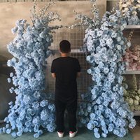 Arche de fleurs de mariage en soie bleu clair moderne, faite à la main, réaliste, imperméable, pour remise de diplôme, Pâques, fête des Mères