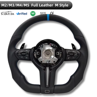 Volant sport en cuir pleine fleur à rayures bleues OEM pour F10 F20 F11 F18 F12 F13 F01 F02 F03 F90 F07 de 2011 à 2017