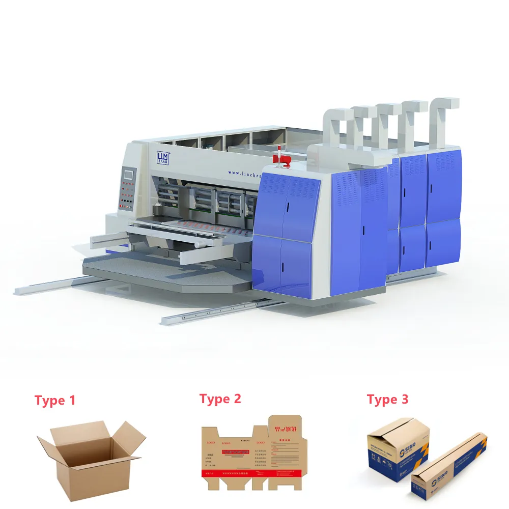 PLC Tốc Độ Cao Carton Flexo In Slotter Die Cutter, Pizza Box Making Machine