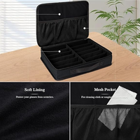 Étui organisateur de lunettes OEM avec fermeture éclair, 7 à 9 compartiments, boîte de rangement pour lunettes de voyage, fentes réglables, plusieurs paires, étanche