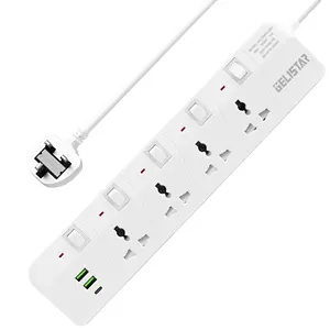 5 outlet extender with 2 usb 1 type c ports surge protector universal power strip