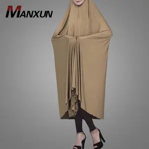 الراحة ببساطة سهلة ارتداء جيرسي Khimar الأساسية نمط الانزلاق على غطاء رأس العباءة الحجاب الجلباب ماكسي اللباس الإسلامي النساء الملابس