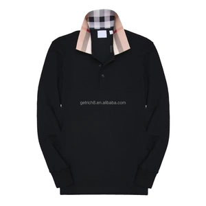 <span class=keywords><strong>Polo</strong></span> di Lusso Sportiva e Traspirante, Stile Casual Burberry, Slim Fit, Colletto a Quadri, Manica Lunga per Uomo - Product Image 1