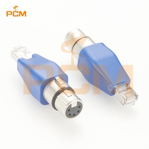 Adaptateur audio XLR 5 broches femelle <span class=keywords><strong>DMX</strong></span> vers RJ45 mâle CAT5e blindé, connecteur RJ45 Ethernet vers XLR 5 broches pour scène, studio d'enregistrement - Product Image 3