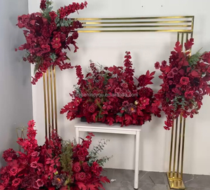 Allée de <span class=keywords><strong>mariage</strong></span> personnalisée bon marché Arrangements floraux passerelle rouge coureur de fleurs <span class=keywords><strong>décoration</strong></span> de fleurs d'allée rouge - Product Image 4