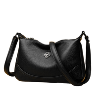 Sacs à bandoulière en cuir véritable noir vintage, nouvelle mode estivale, grande capacité, luxe, haute qualité, pour femmes, vente en gros