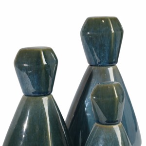 Set di vasi geometrici in ceramica, decorazione moderna per la casa, per soggiorno, mensola, camera da letto, design testurizzato - Product Image 5