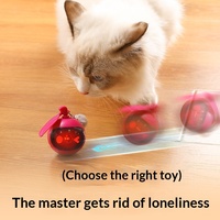Jouet intelligent pour chat, balle interactive avec roulement automatique et son d'oiseau pour chaton, jeu d'évitement d'obstacles en intérieur