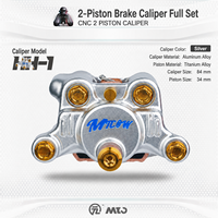 Étrier de frein de moto CNC de course, 2 pistons en alliage de titane, corps en aluminium, kit complet 34 mm