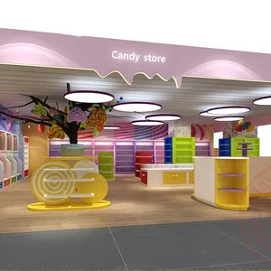 Moderno comida dulce de centro comercial quiosco de tienda de dulces diseño interior para la venta - Product Image 1