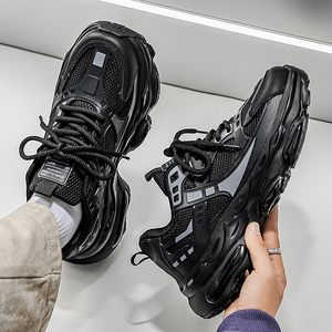 Chaussures décontractées tendance pour hommes grandes tailles 38-47, chaussures de sport de luxe, baskets rehaussantes respirantes pour la marche - Product Image 3