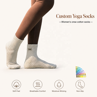 Chaussettes de yoga en coton pour femmes et enfants, qualité OEM supérieure, couleur personnalisée, tendance, avec revers à volants, antidérapantes, pour le Pilates