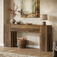 Table console moderne élégante Bien avec pieds à effet tambour Table d'entrée ou murale longue élégante pour bureau à domicile ou appartement