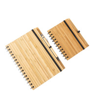 Carnet à spirale personnalisé avec couverture en bambou véritable, cadeau écologique, journal de réunion d'affaires, logo OEM, vente en gros, 80 feuilles