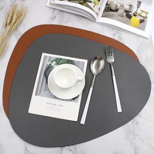 Triangle Leather <b>Placemat</b> Kitchen Dining Table Mats Steak Pad Non-slipinsulation Pads Ins Nordic Hotel Restaurant Home Decor - Product Image 2
