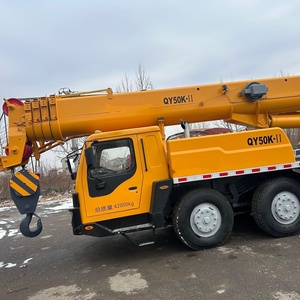 Used Truck Crane 50 Ton QY50K II Yellow Hydraulic Lifting Equipment 42700kg Total Weight - Product Image 3
