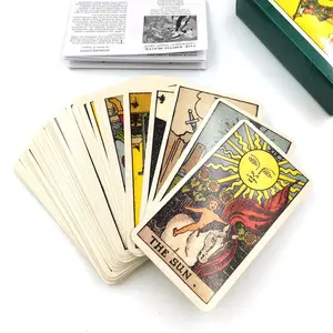 Cartas de tarô clássica 7*12 cm, atacado, cheep, cartas de tarô, jogo, cartão com livro