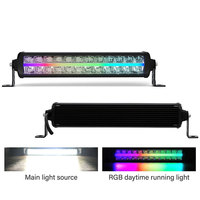 Barre lumineuse LED double rangée 120W 10-30V RGB DRL, phare de conduite, lampe auxiliaire pour camion et SUV