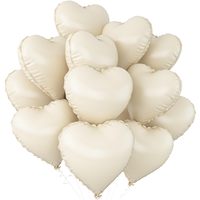 Ballons Cœur en Mylar Crème Abricot de 18 Pouces, Rétro Nude Beige, pour Décoration de Mariage, Douche Nuptiale, Anniversaire