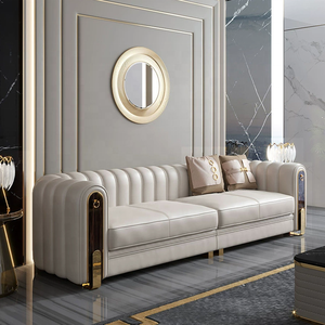 <span class=keywords><strong>Canapé</strong></span> en cuir italien haut de gamme pour salon, style luxe léger, maintenant un ensemble de meubles de salon en cuir de haute qualité et luxueux - Product Image 6