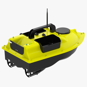D18B <b>Rc</b> Fishing Bait Boat 54x27x21cm 3 Hoppers Remote <b>Control</b> One-Key Return Battery Powered Yellow - Product Image 1