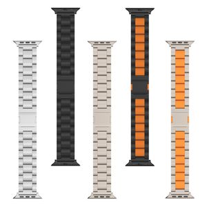 Bracelets de montre intelligents avec boucle magnétique à trois maillons amovibles latéralement, bracelet réglable de luxe en titane pour montre, largeur de bracelet 22 mm - Product Image 1