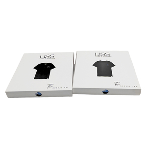 Boîte en carton rigide personnalisée avec logo imprimé en haut et en bas, emballage pour t-shirts et vêtements, boîtes en carton blanc - Product Image 4