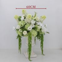 A-1994 Boule de fleurs artificielle en soie, roses blanches et hortensias, pour décoration de fond d'événement, de mariage et centre de table, économique
