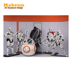 Statue de Stormtrooper blanche grandeur nature, figurine de soldat blanc des Star Wars, sculpture en fibre de verre pour la décoration d'un cinéma ou d'un bar - Product Image 2
