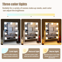 Magnifying LED Makeup Mirror with Adjustable Brightness for Bedroom Use