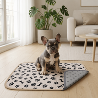 Tapis d'entraînement pour chien Fancie Paw Bone matelassé en velours mercerisé lavable et écologique, absorbant multicouche, imperméable en TPU