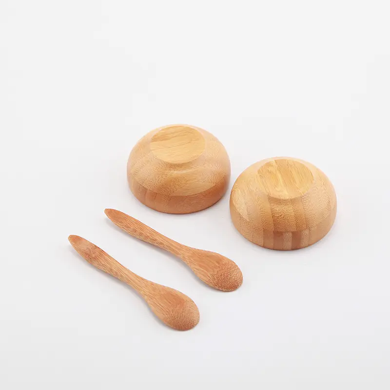 Kleine Bambus Hautpflege Mischen Schüssel Set Eco Bambus Gesicht Mischen Schüssel & Spachtel Für Damen Frauen Kosmetische Werkzeug Kit