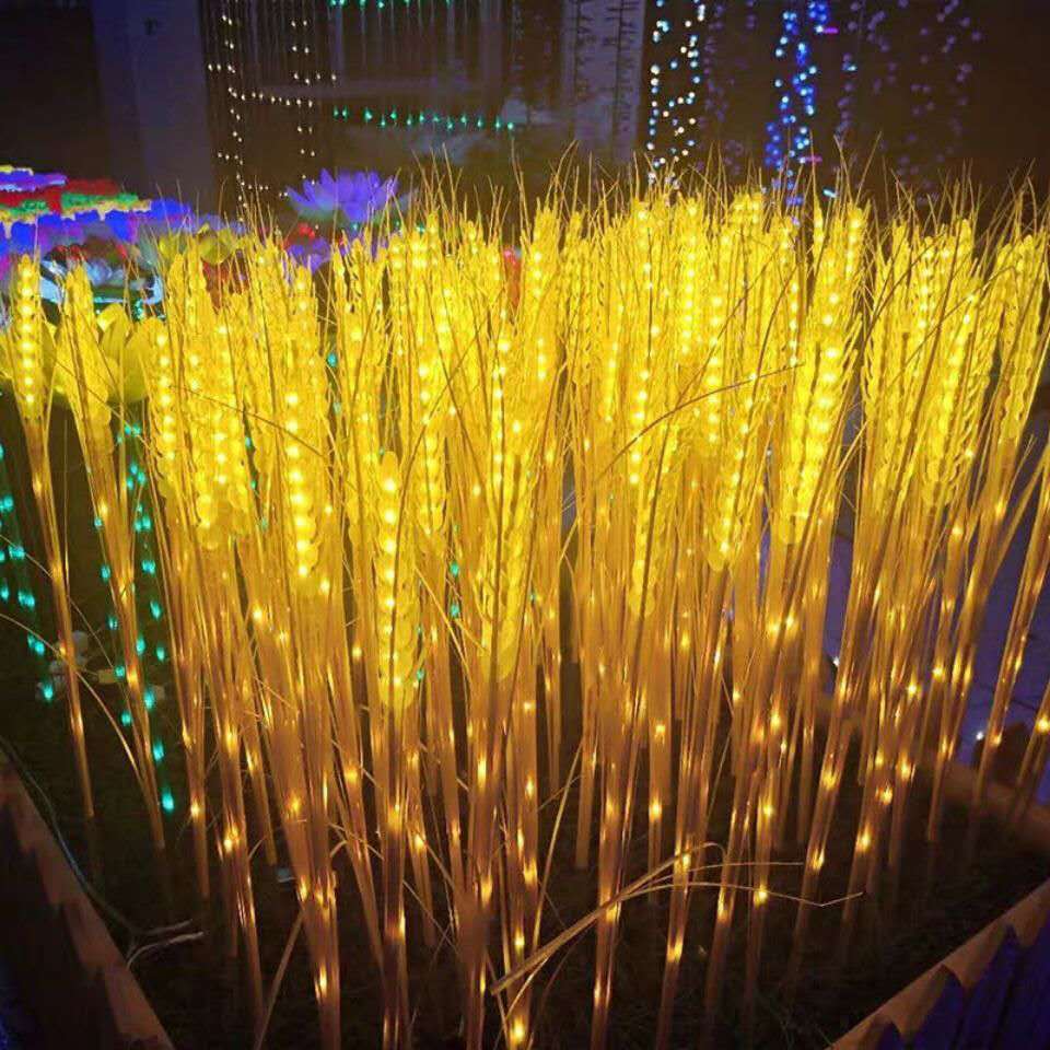 New IP65 Waterproof LED Solar Lawn Light Reed Ground Plugged Luminous Garden Decoration Wheat Ear Rice Straw Ear Lamp Landscape