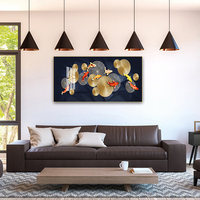 Peinture Murale de Luxe : Affiches et Impressions Grand Format de Carpes Koi Dorées et Lotus – Art Mural en Porcelaine Cristalline pour la Maison