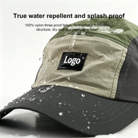 Casquettes de sport et de baseball OEM imperméables en maille, légères, à 5 panneaux, imprimées, pour la course, vente en gros, avec logo brodé personnalisé