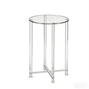 Transparent Acrylic Modern Minimalist Coffee <strong>Table</strong> for <strong>Small</strong> Spaces-Multi-Use Decorative Side/<strong>Drink</strong> <strong>Table</strong> - Product Image 5
