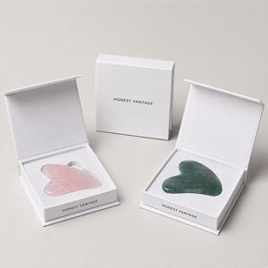 Boîte cadeau personnalisée pour outil de massage Gua Sha, emballage rigide de luxe en forme de livre magnétique, vente en gros - Product Image 1