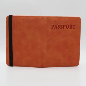 Porte-passeport RFID en cuir blanc couverture de passeport PU certificat sacs gaufrage porte-carte porte-monnaie logo personnalisé étui à passeport