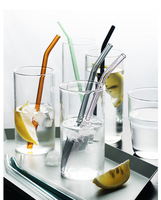 Pailles à boire réutilisables en verre borosilicate transparent, certifiées Lfgb, pour cocktails et jus