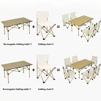 Ensemble table et chaises pliantes en aluminium léger et portable, mobilier de pique-nique extérieur pour plage, jardin, terrasse