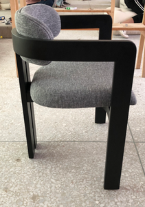 Runxi Modern <span class=keywords><strong>Pamplona</strong></span> Lounge Sillón Silla de comedor de Augusto Savini Cojín de cuero de tela tapizada Marco de madera maciza - Product Image 2