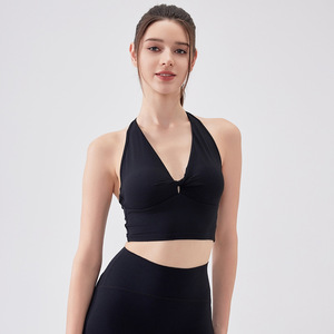 Top Deportivo Halter con Tiras Delgadas en la Espalda para Mujer, con Tirantes Cruzados Delanteros, Elástico, Ajustado, con Almohadillas Removibles, Ideal para Fitness y Yoga, Venta al por Mayor - Product Image 1