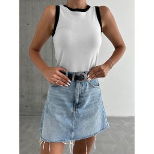 Camisetas de Tirantes para Mujer, Ajustadas, sin Mangas, con Bloques de Color, Cuello Redondo, Transpirables, Tejidas, 100% Poliéster - Product Image 6