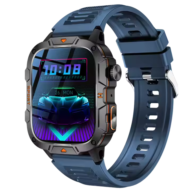 Sport QX12 Smart Watch LED Flashlight 1.96" Square Screen IP68 Waterproof 420mah Select Crown Gloryfit Bt Call Reloj Smartwatch