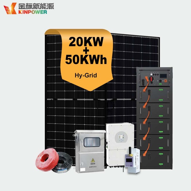 Solar Power System 20KW 50KWh Hybrid Solar System Complete Kit with Lithium Battery for Home Commercial Energy Storage